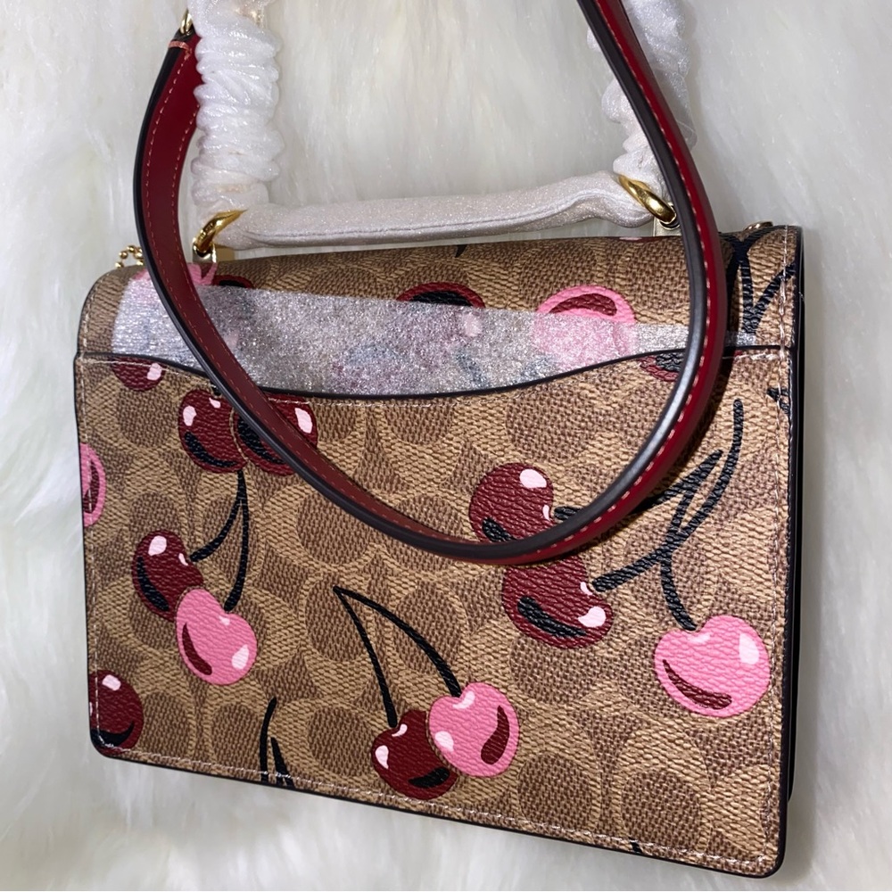 Coach Cherry 🍒 print signature Klare mini purse New - Picture 3 of 15
